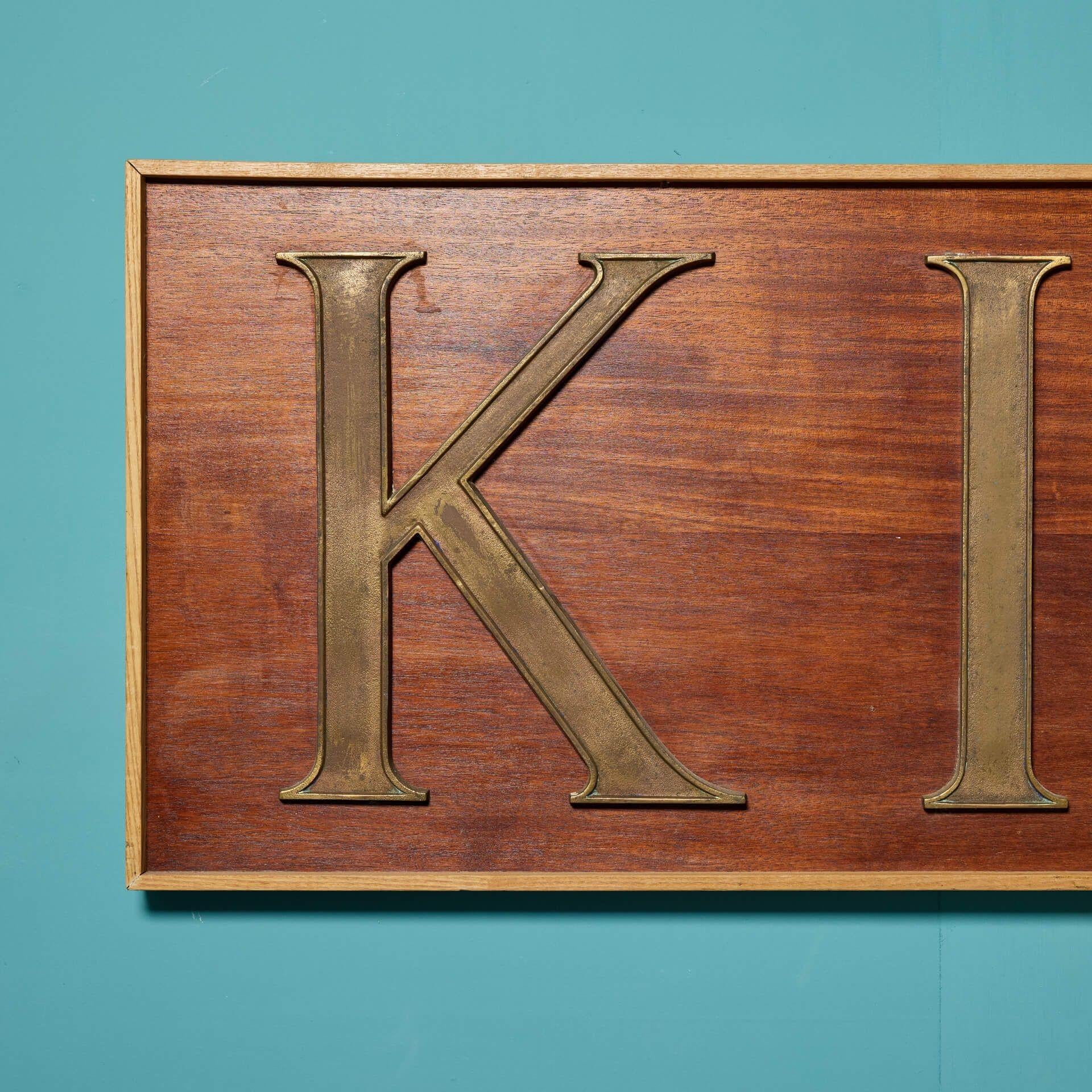 English Large Reclaimed ‘King’ Wall Hanging Sign For Sale