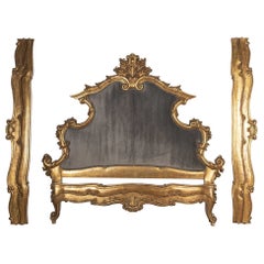 Antique Large Kingsize Venetian Giltwood Bedstead