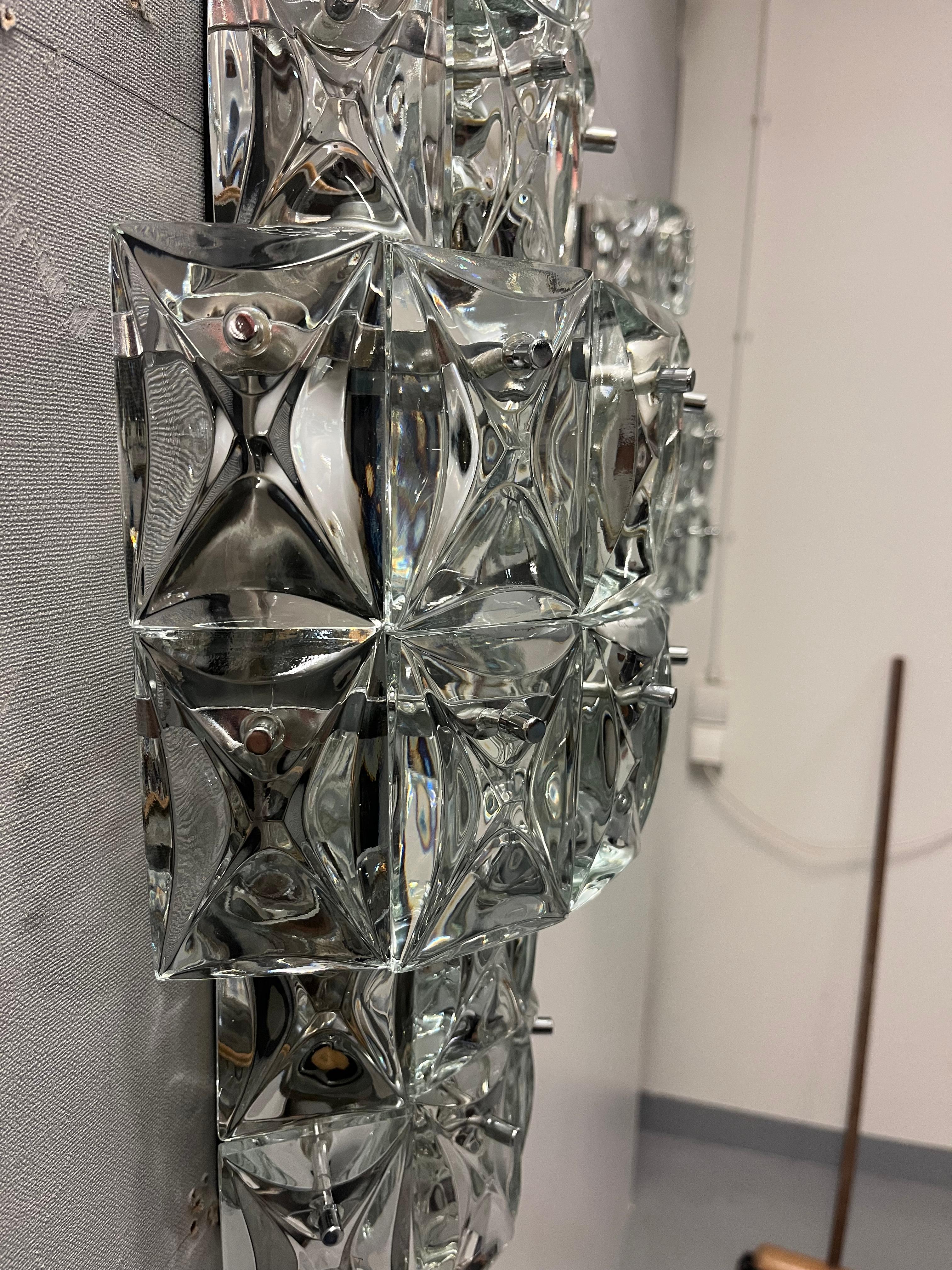 Große Kinkeldy Chrystal Glass Wandlampen 1970er Jahre Deutschland im Angebot 8