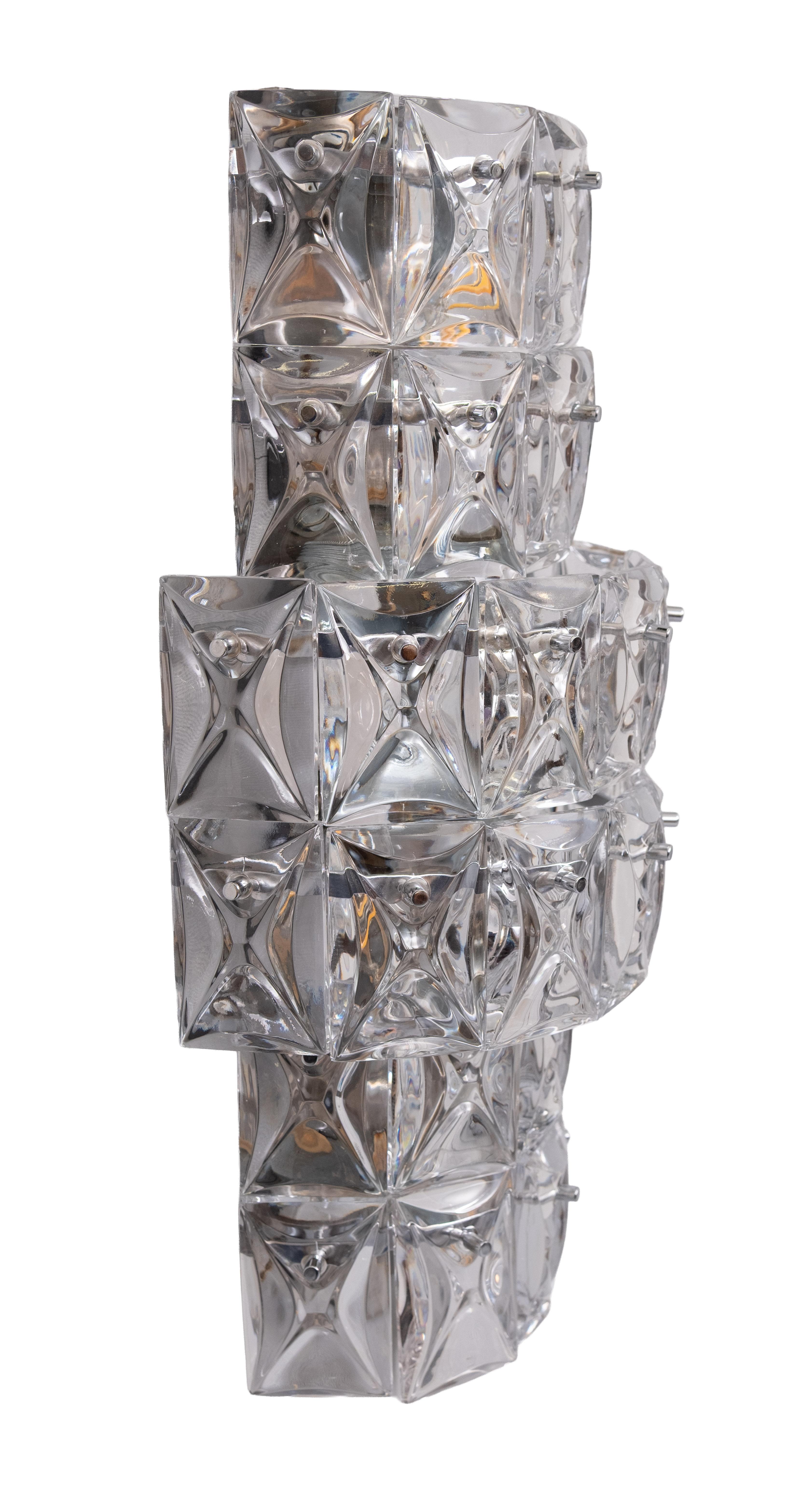 Große Kinkeldy Chrystal Glass Wandlampen 1970er Jahre Deutschland im Angebot 1