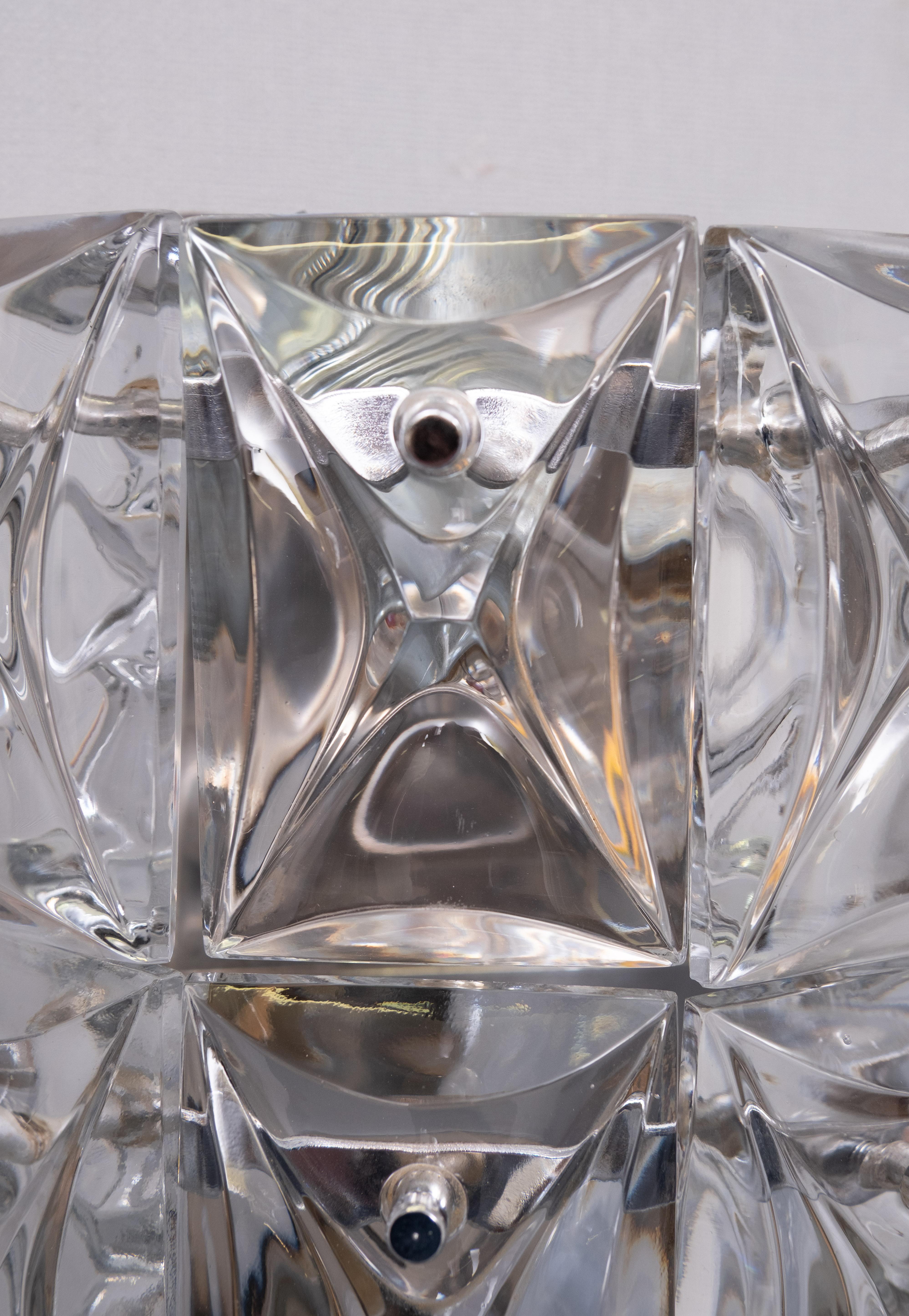 Große Kinkeldy Chrystal Glass Wandlampen 1970er Jahre Deutschland im Angebot 2