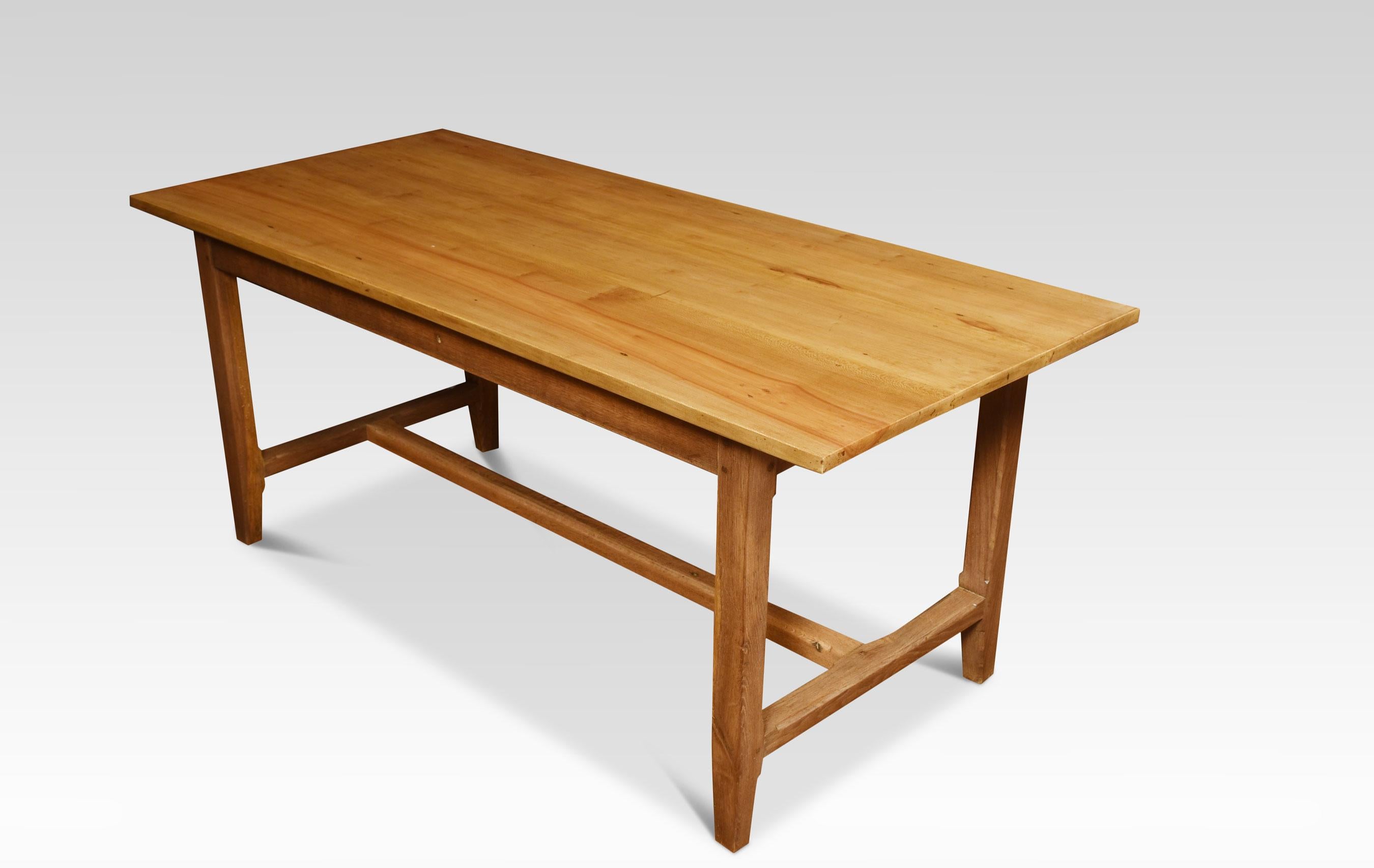 British Large Kitchen Dining Refectory Table For Sale