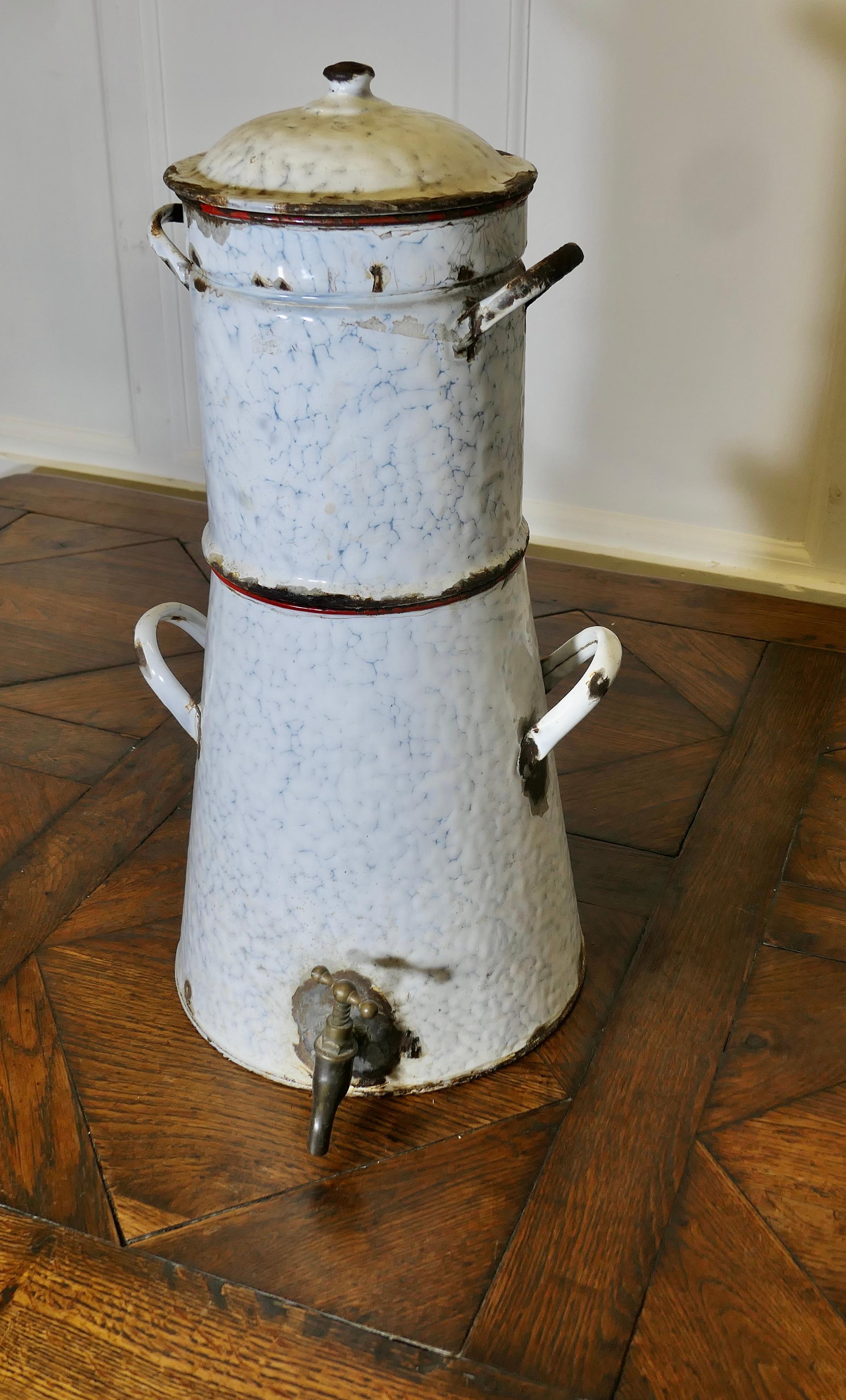 Country Large Kitchen Range Enamel Coffee Urn Samovar