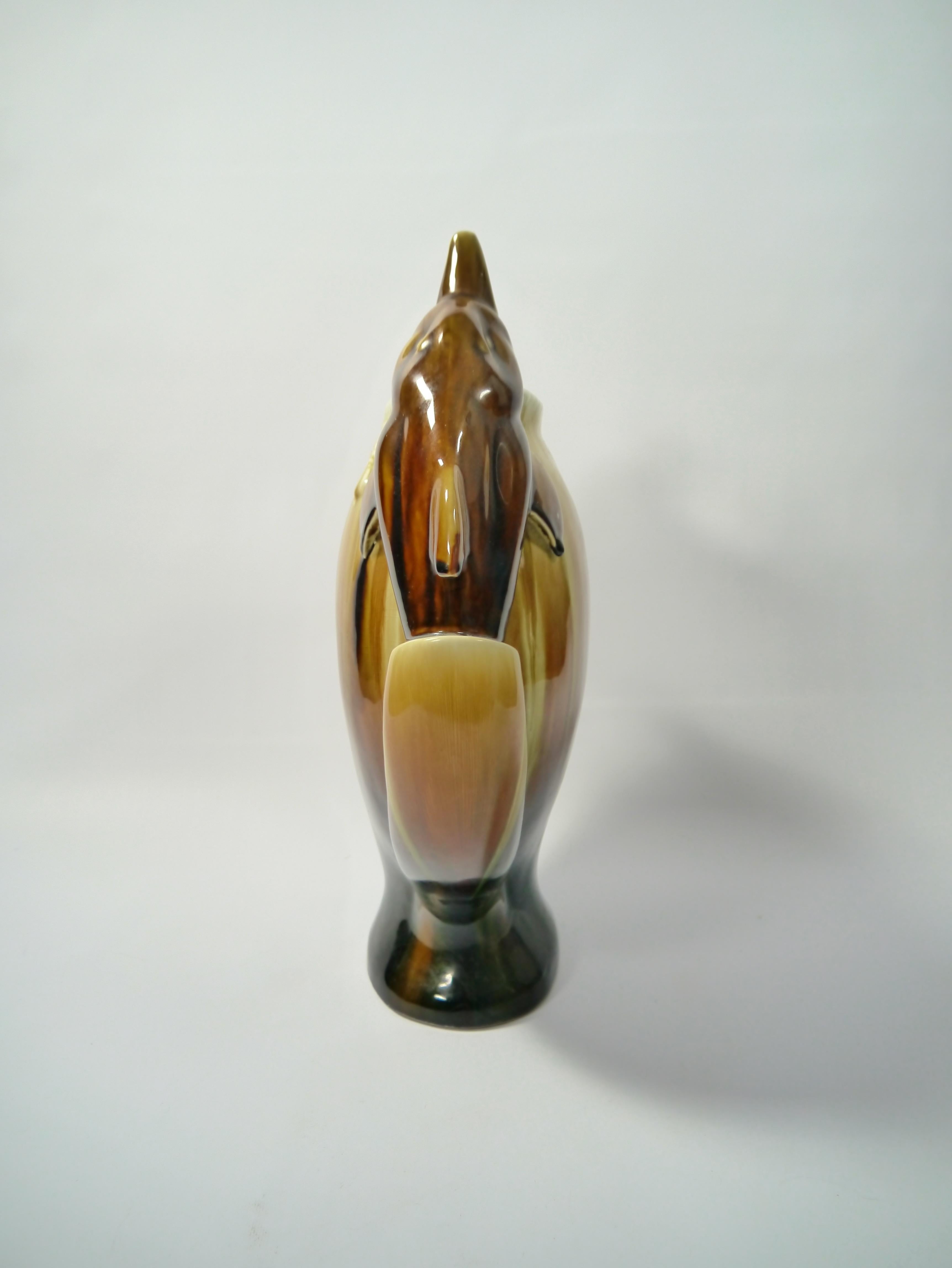 Gran jarrón de porcelana china decorado con delfines, años 50 Art Nouveau en venta