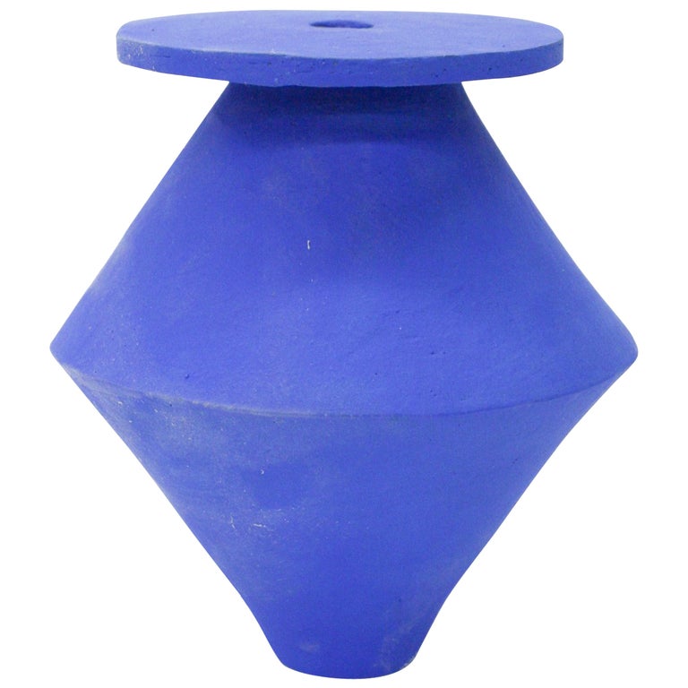 Große Klein Blaue Diamant Keramikvase 1