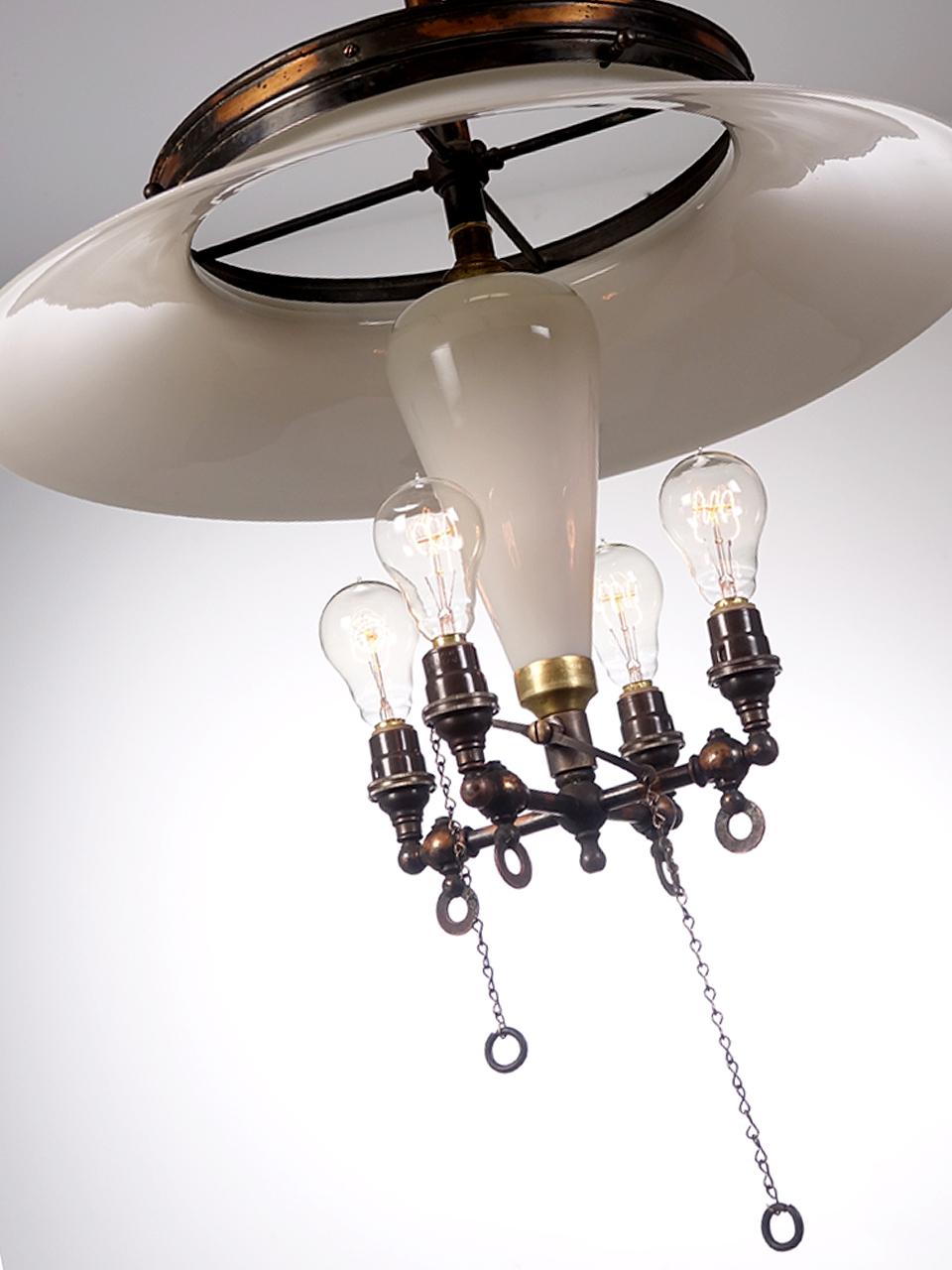 Industrial Large Klemm Opal Cluster Reflector Lamp