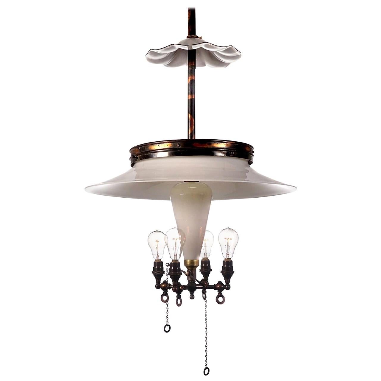 Large Klemm Opal Cluster Reflector Lamp
