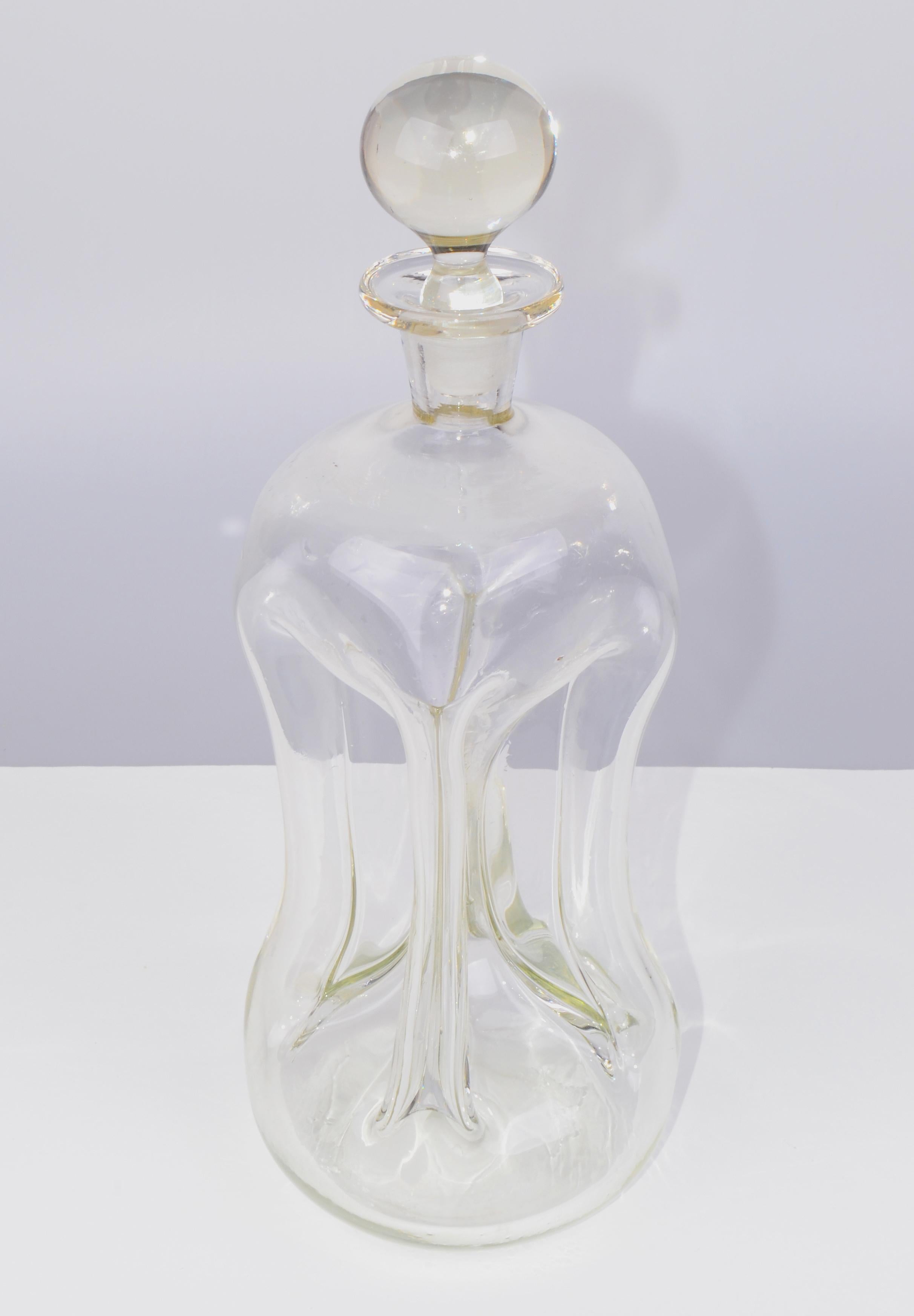 Große Kluk Kluk Glas Dekanter Holmegaard entworfen von Jacob Eiler Bang Dänemark (Skandinavische Moderne) im Angebot