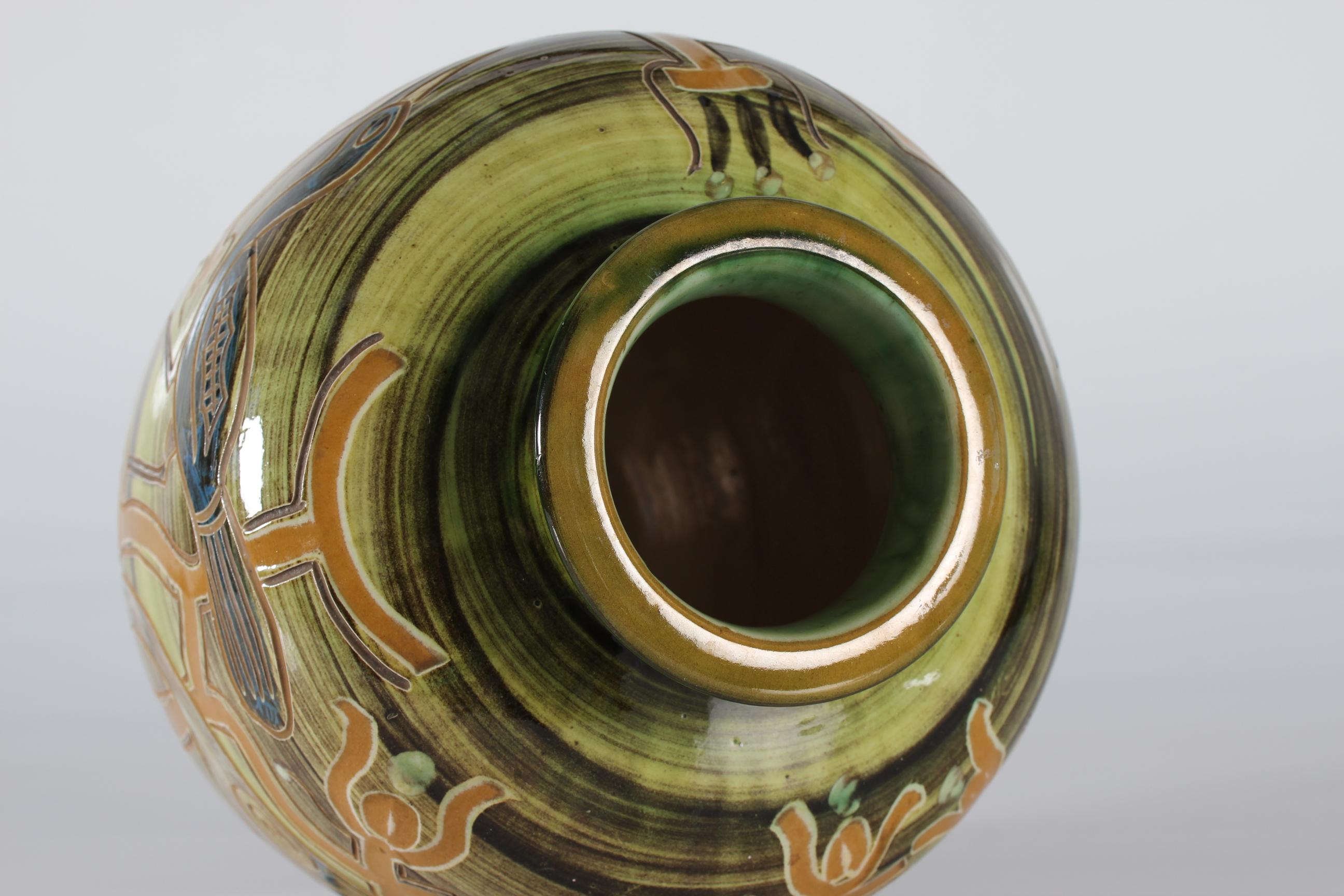 Large Knabstrup Ceramic Bird Floor Vase by Harald Folmer Gross Denmark 1940s 1