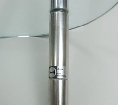 grande portacandele Knut Hesterberg in acciaio inossidabile e vetro anni '70