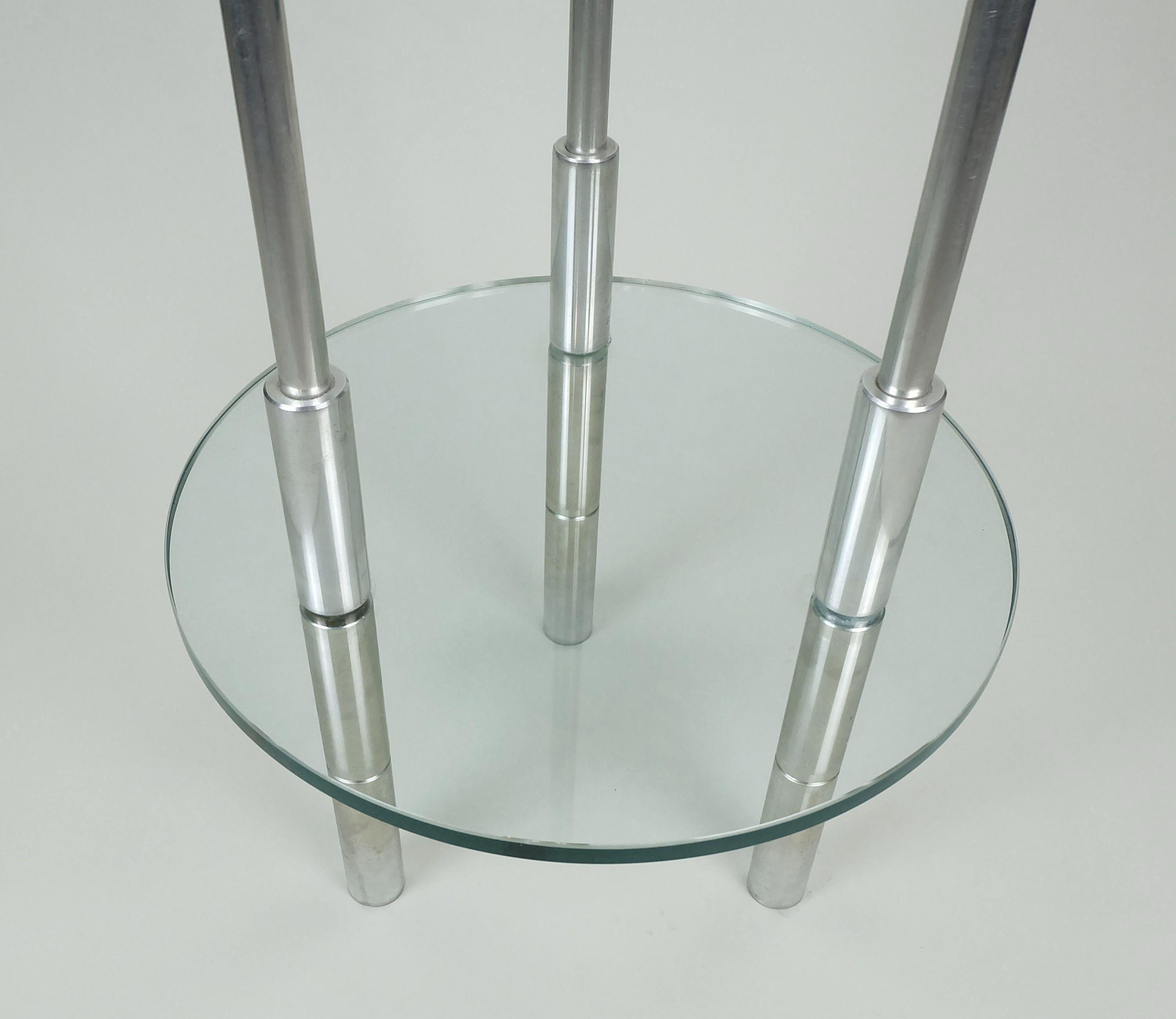 large knut hesterberg CANDLE HOLDER candelabra stainless steel and glass 1970s For Sale 1