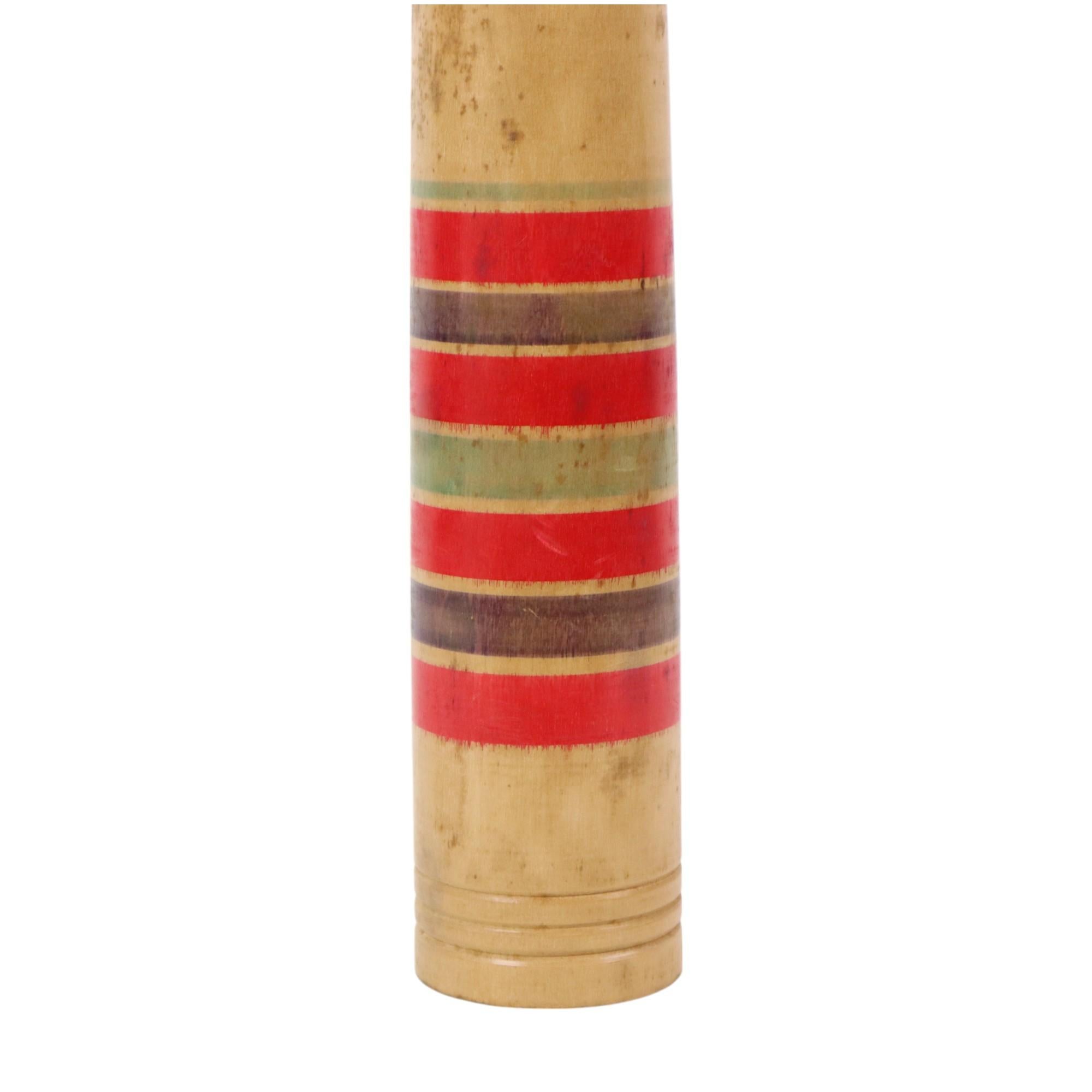 Late 20th Century Large Kokeshi Doll XL Size Hand Painted Wood Japan Showa 48cm For Sale