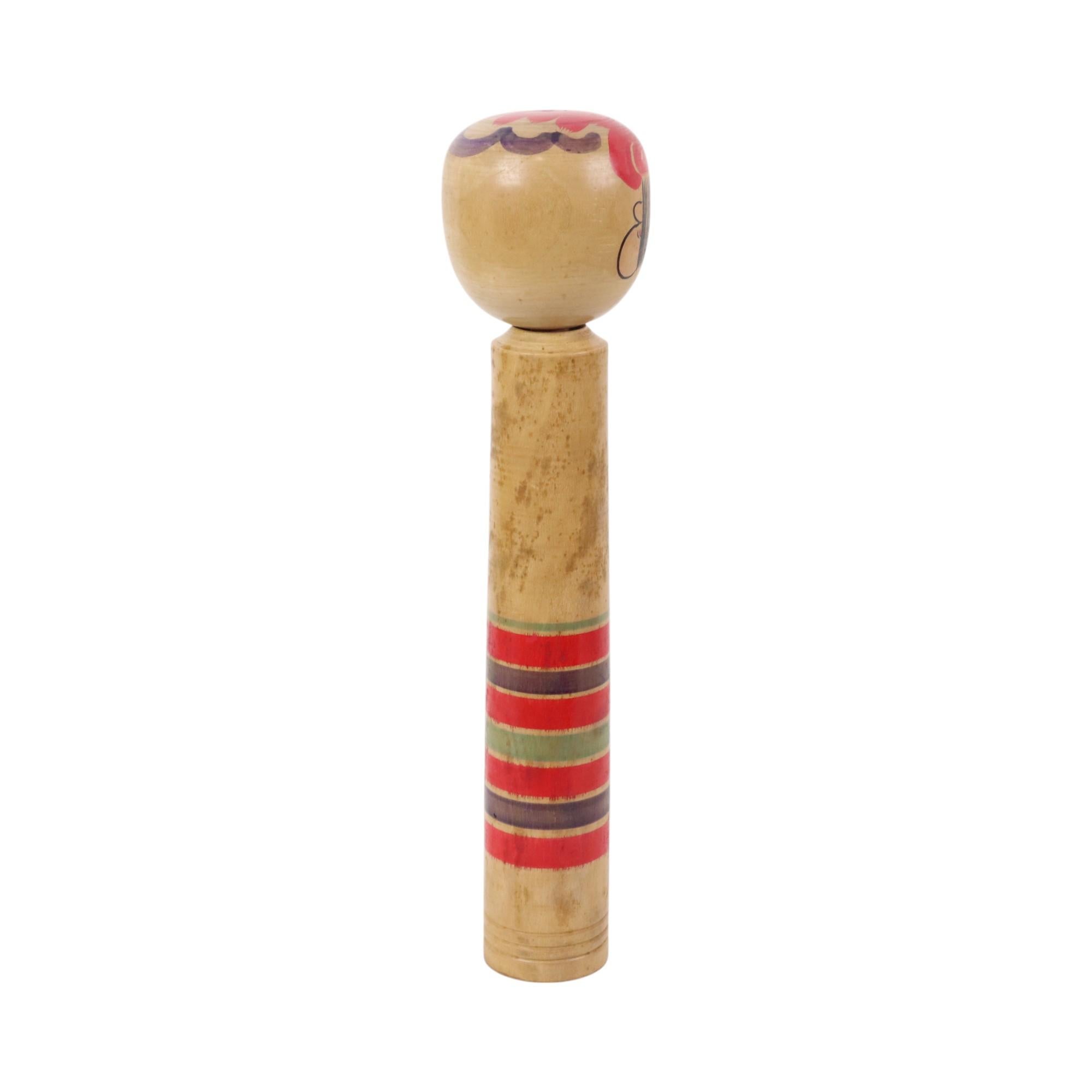 Large Kokeshi Doll XL Size Hand Painted Wood Japan Showa 48cm For Sale 2