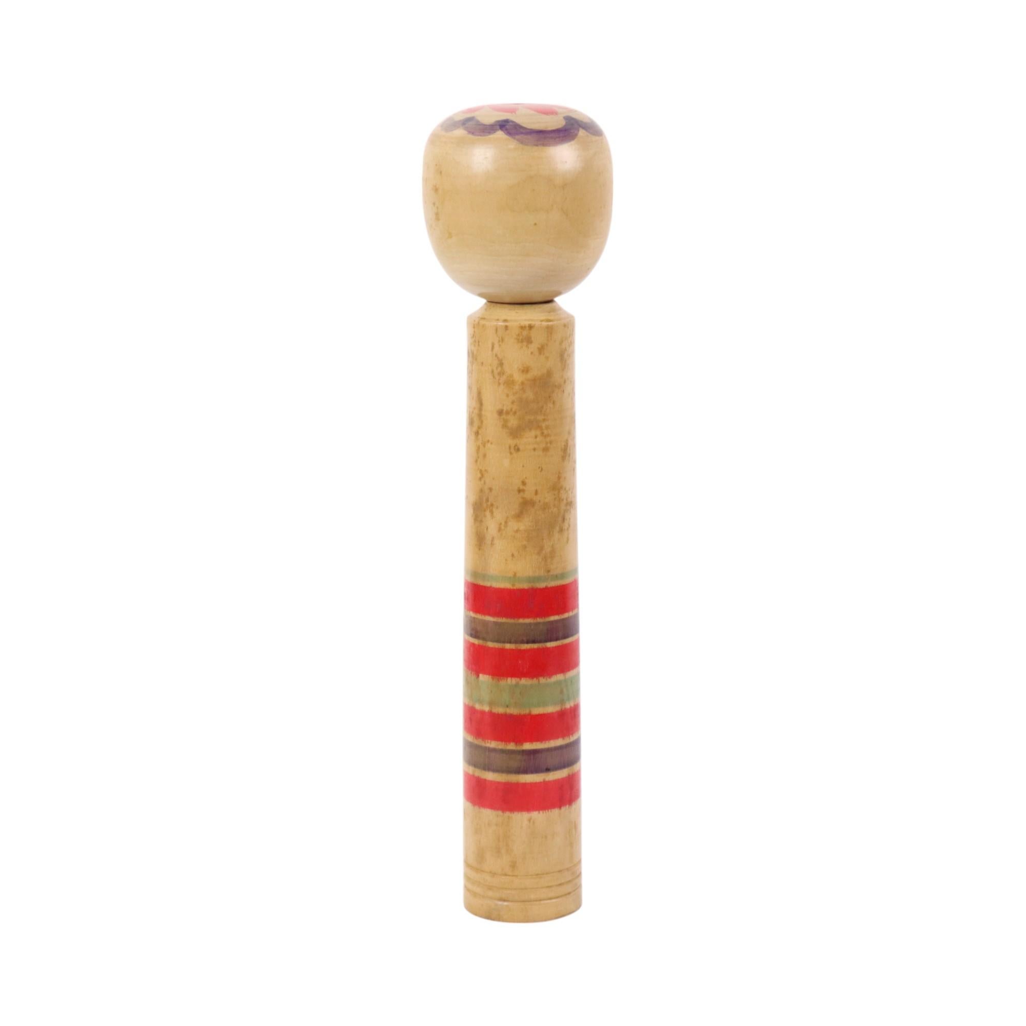 Large Kokeshi Doll XL Size Hand Painted Wood Japan Showa 48cm For Sale 3