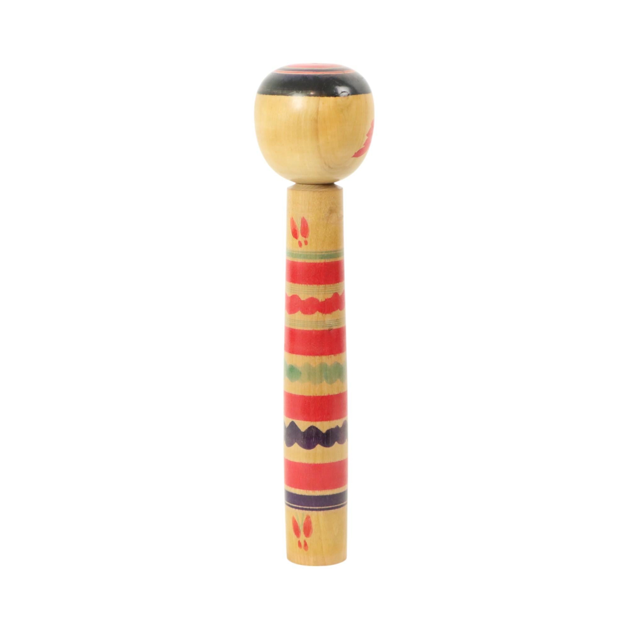 Japanese Large Kokeshi Doll XL Solid Wood Japan Showa Period 37cm For Sale