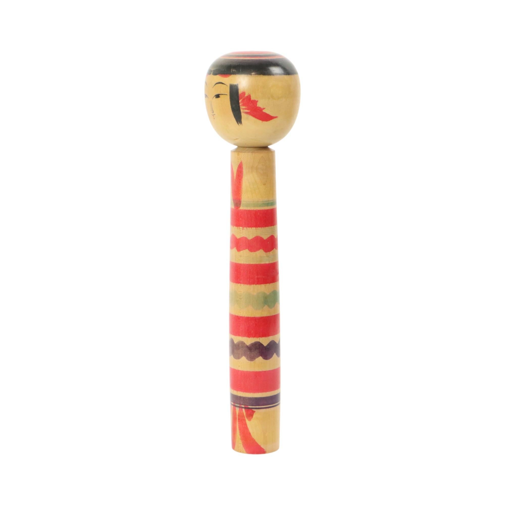 Late 20th Century Large Kokeshi Doll XL Solid Wood Japan Showa Period 37cm For Sale