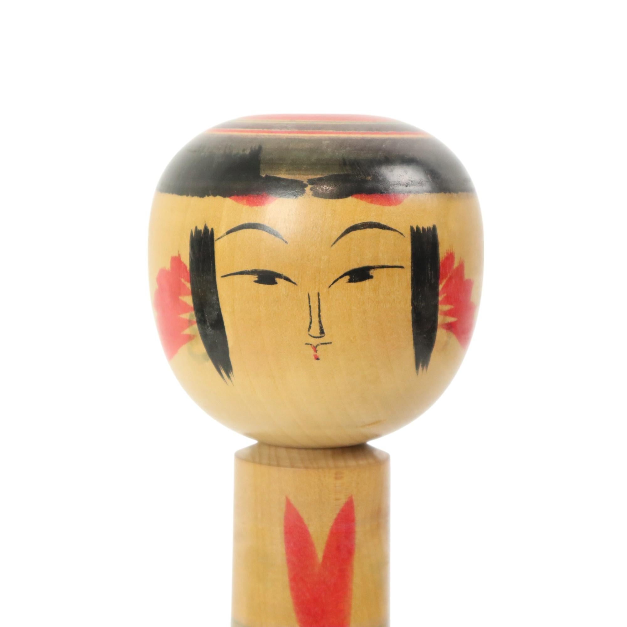 Large Kokeshi Doll XL Solid Wood Japan Showa Period 37cm For Sale 2