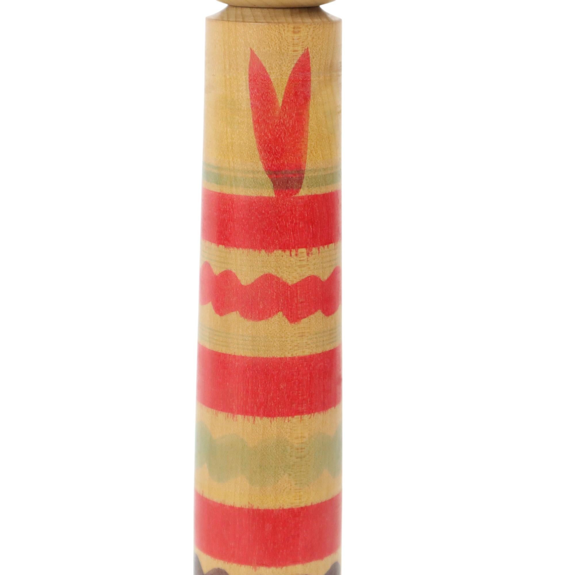 Large Kokeshi Doll XL Solid Wood Japan Showa Period 37cm For Sale 3
