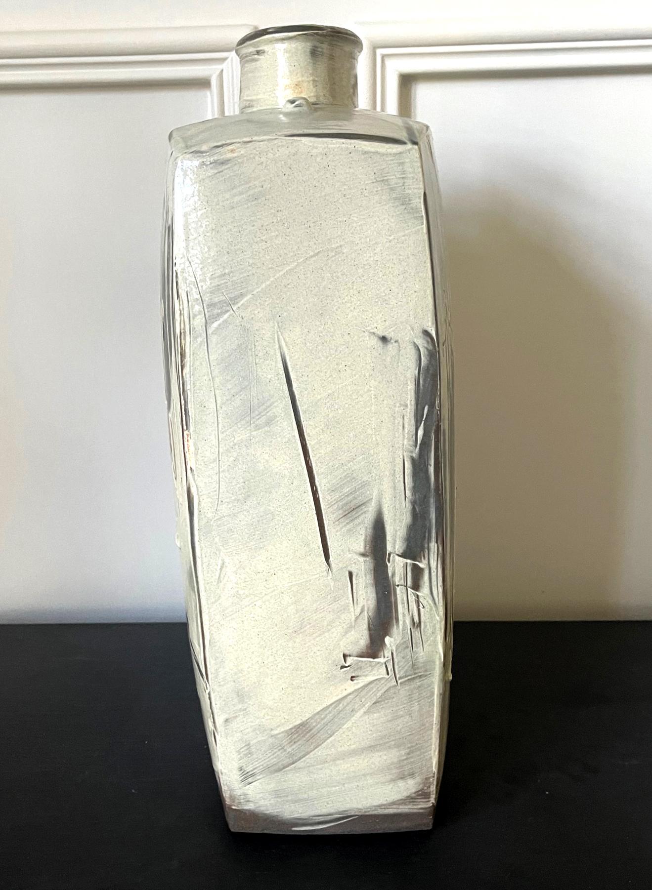 Large Korean Contemporary Buncheong Square Form Vase by Sung Jae Choi 1
