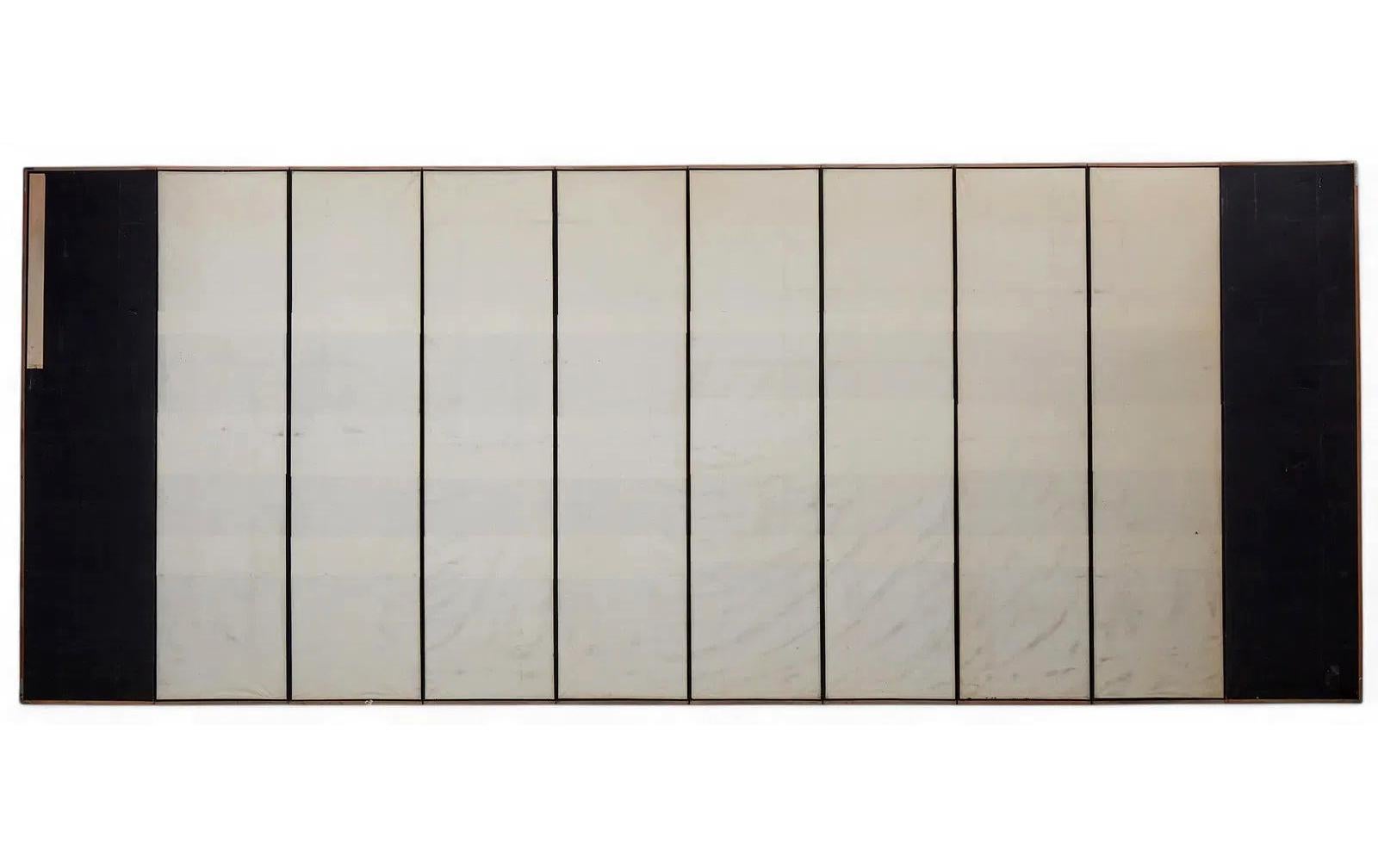 Large Korean Ten-Fold Floor Screen of Chinese Poem in Seal Script by Du Fu en vente 6