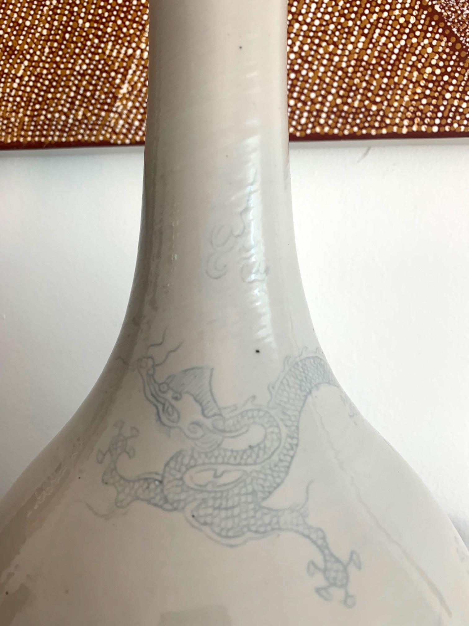 Large Korean White Dragon Vase Joseon Period 1