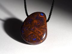 Large Koroit Boulder Opal Lighting Necklace on a Cord