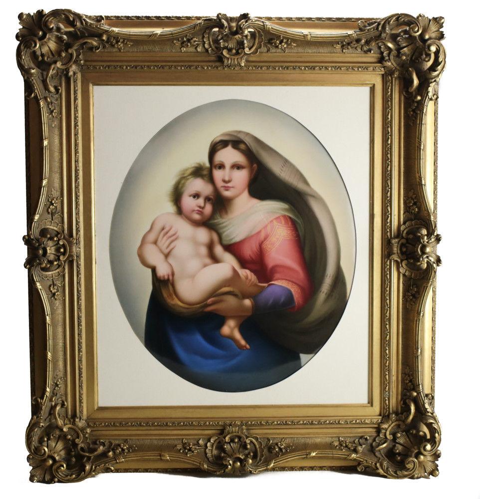 Large KPM Porcelain Plaque Madonna and Child after Rafael, circa 1890 For Sale