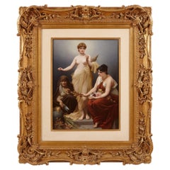 Antique Very fine and large KPM porcelain plaque of The Three Fates