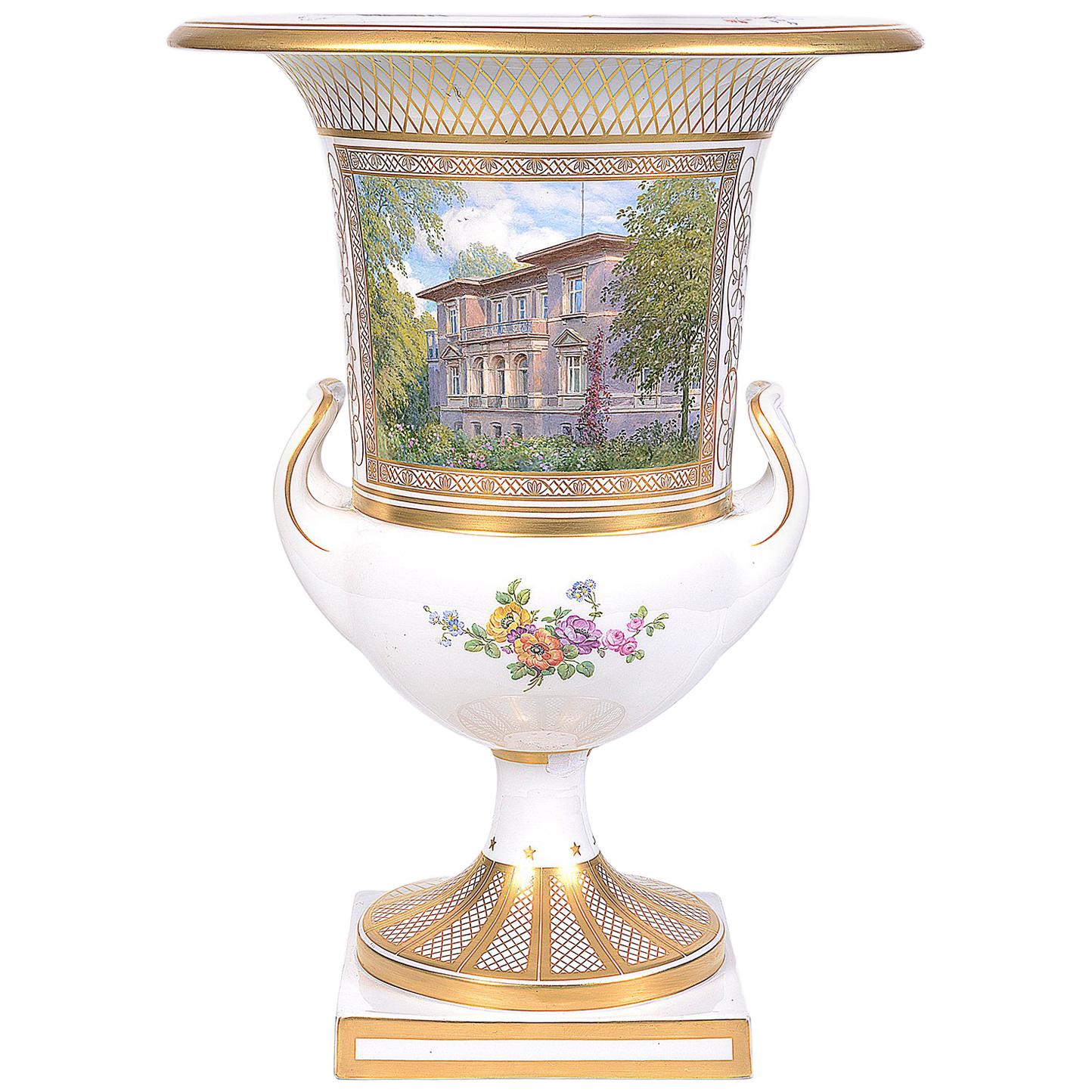 Large R Capodimonte Italian Porcelain Figural Urn, Vase at 1stDibs