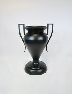 Large Kramer Brothers Cast Iron Planter Pot in Black Finish