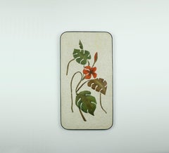 large kroesselbach 1950s ceramic and plaster WALL TILE floral decor