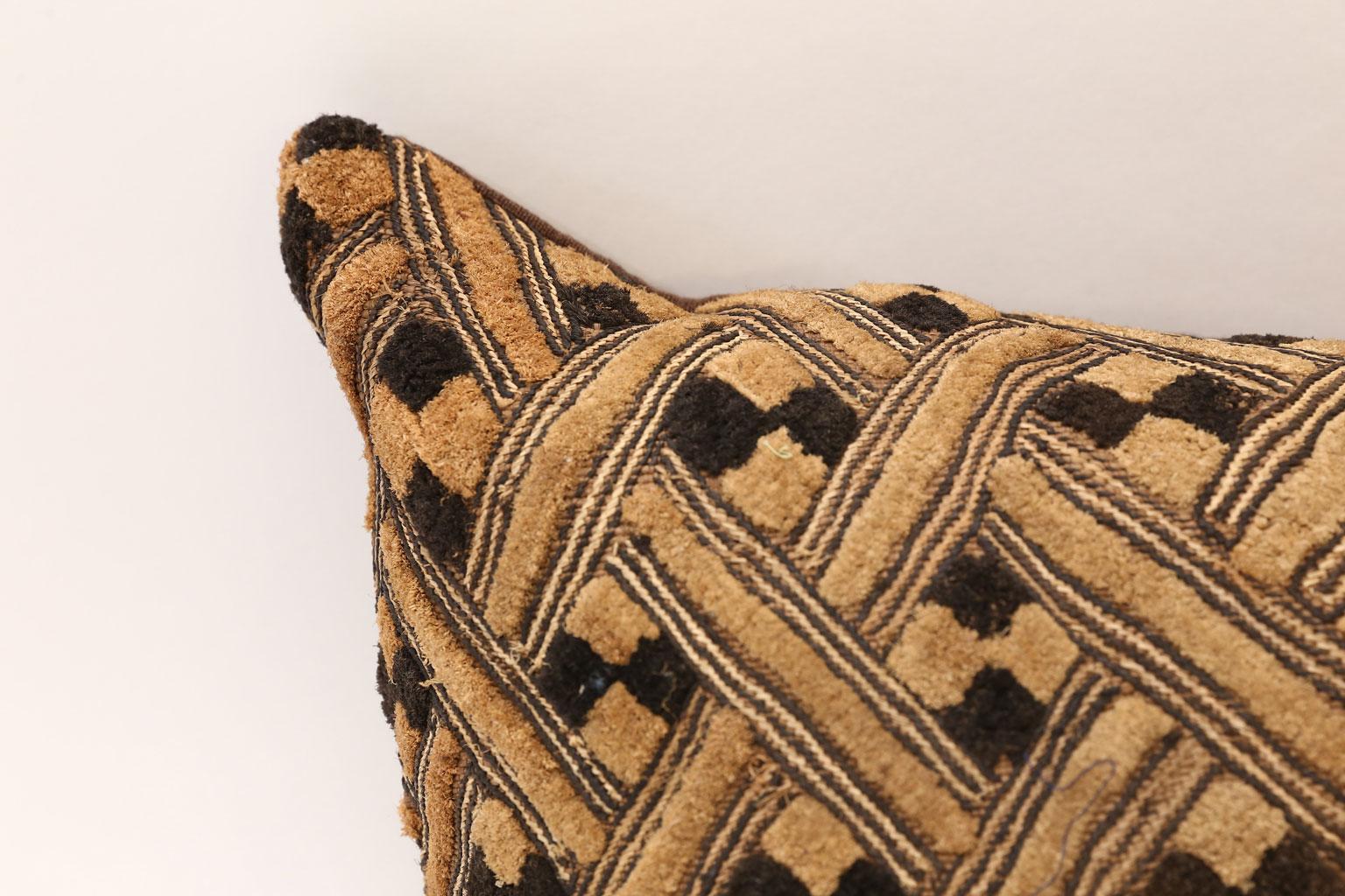 Hand-Woven Large Kuba Cloth Cushion