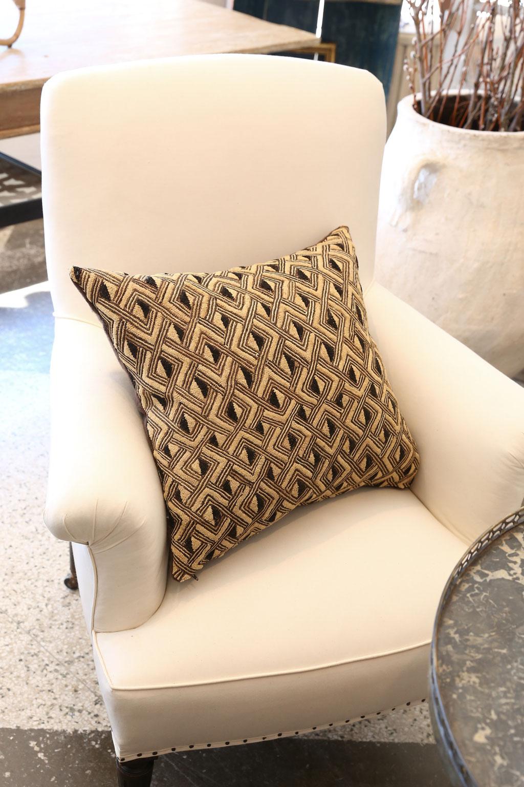 Contemporary Large Kuba Cloth Cushion