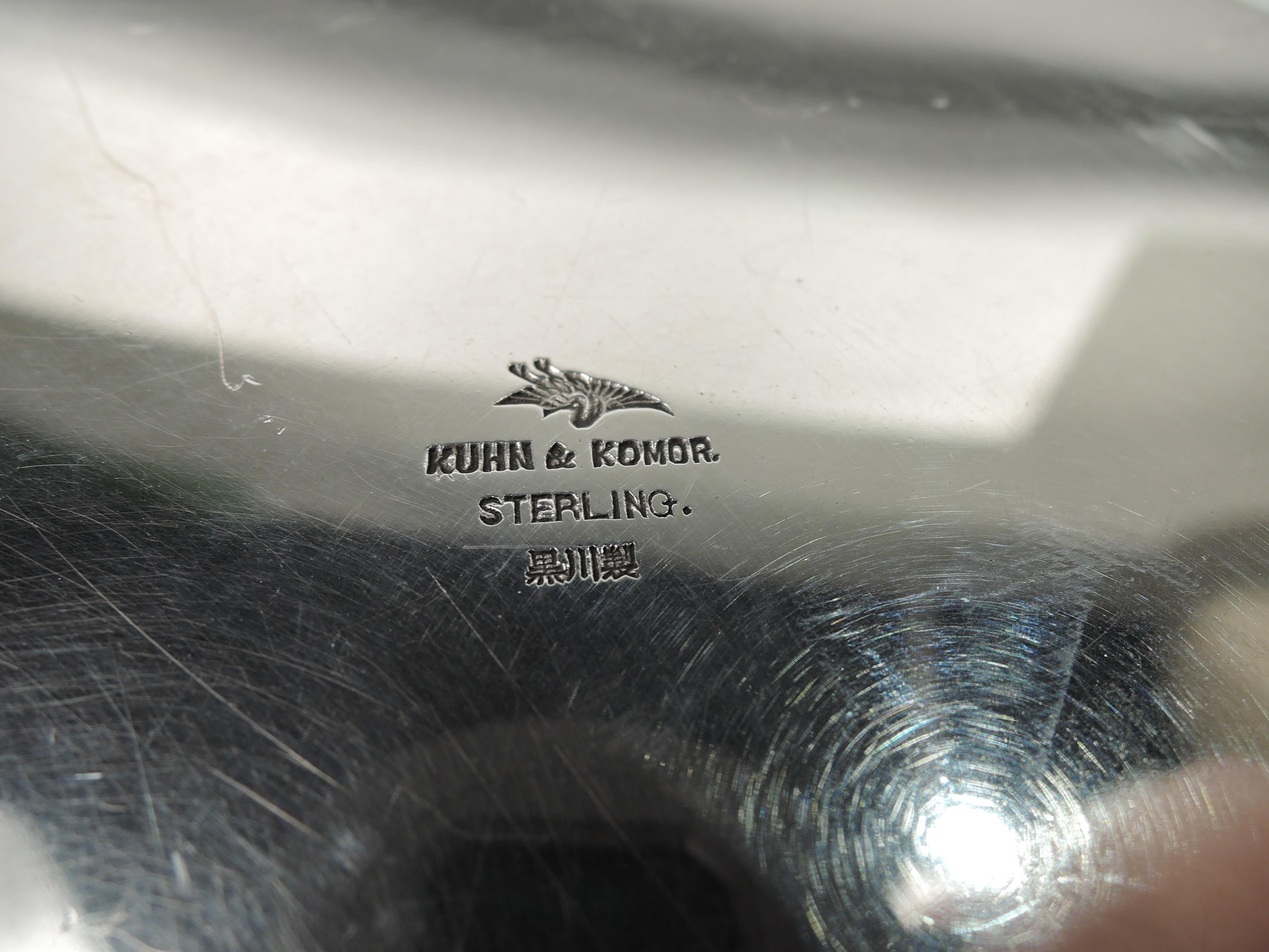 Large Kuhn & Komor Japanese Meiji Art Nouveau Silver Chalice Goblet 4