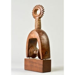 Large Kulango Pulley with Ringed Neck in Wood