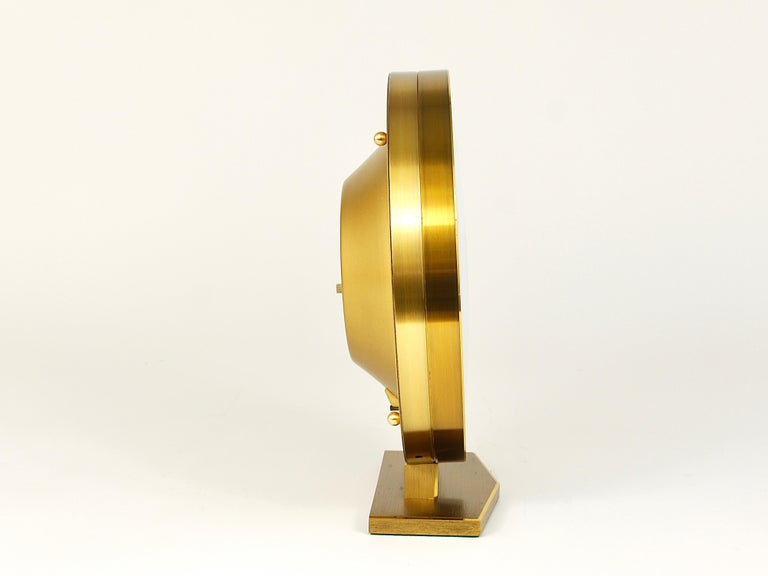 Large Kundo GMT World Time Zone Brass Table Clock, Kieninger and