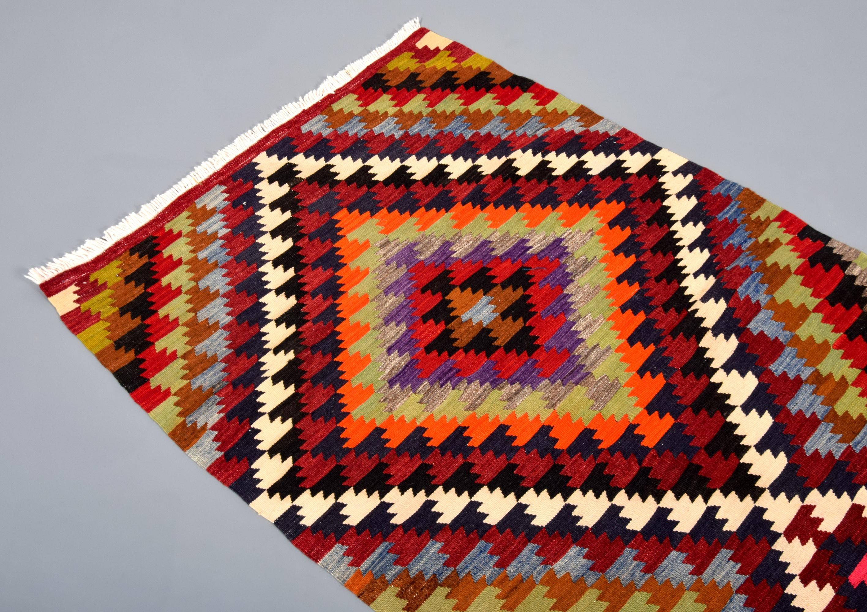 Large Kurdish Kilim Runner Rug, 132