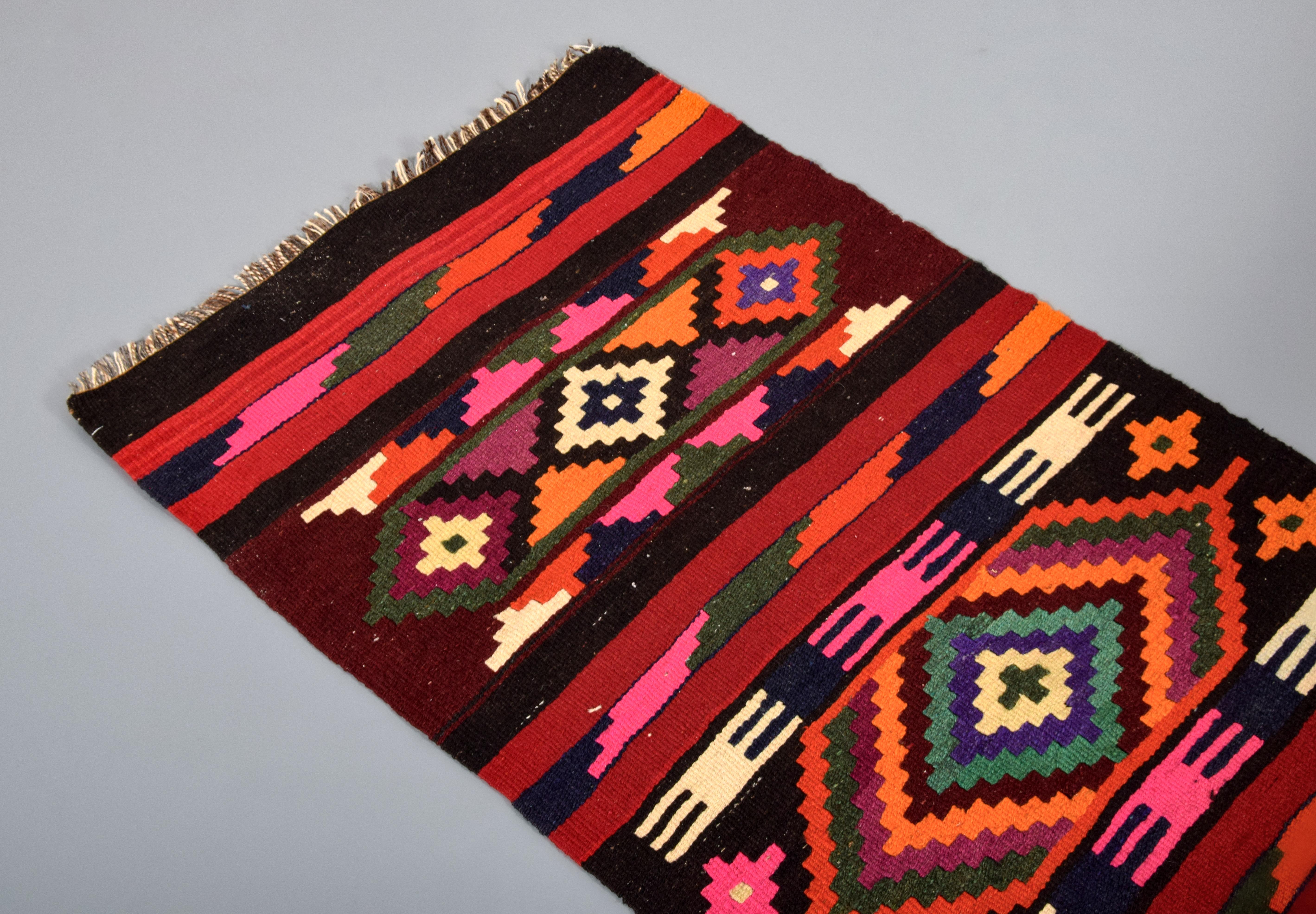 Large Kurdish Kilim Runner Rug, 152