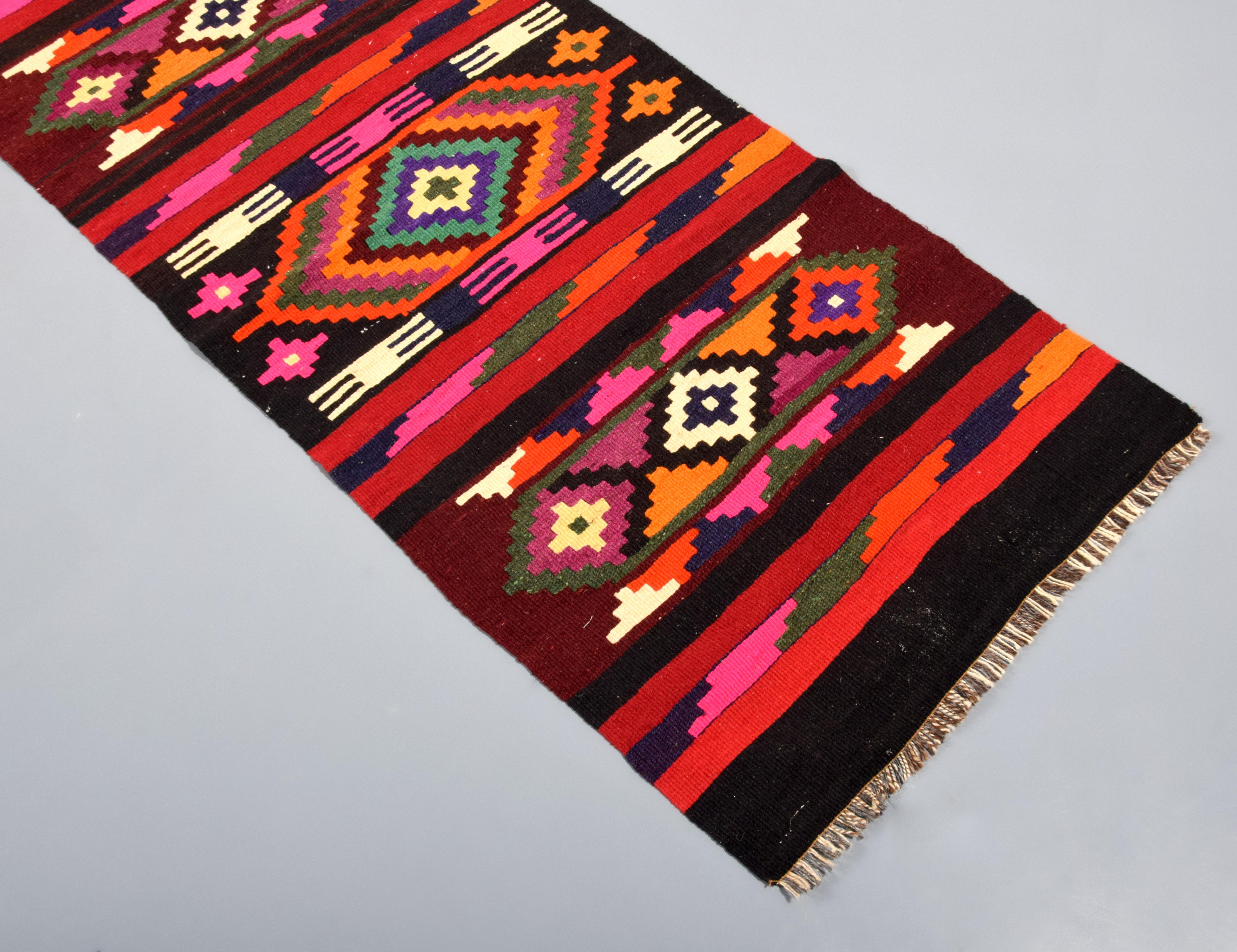 Large Kurdish Kilim Runner Rug, 152