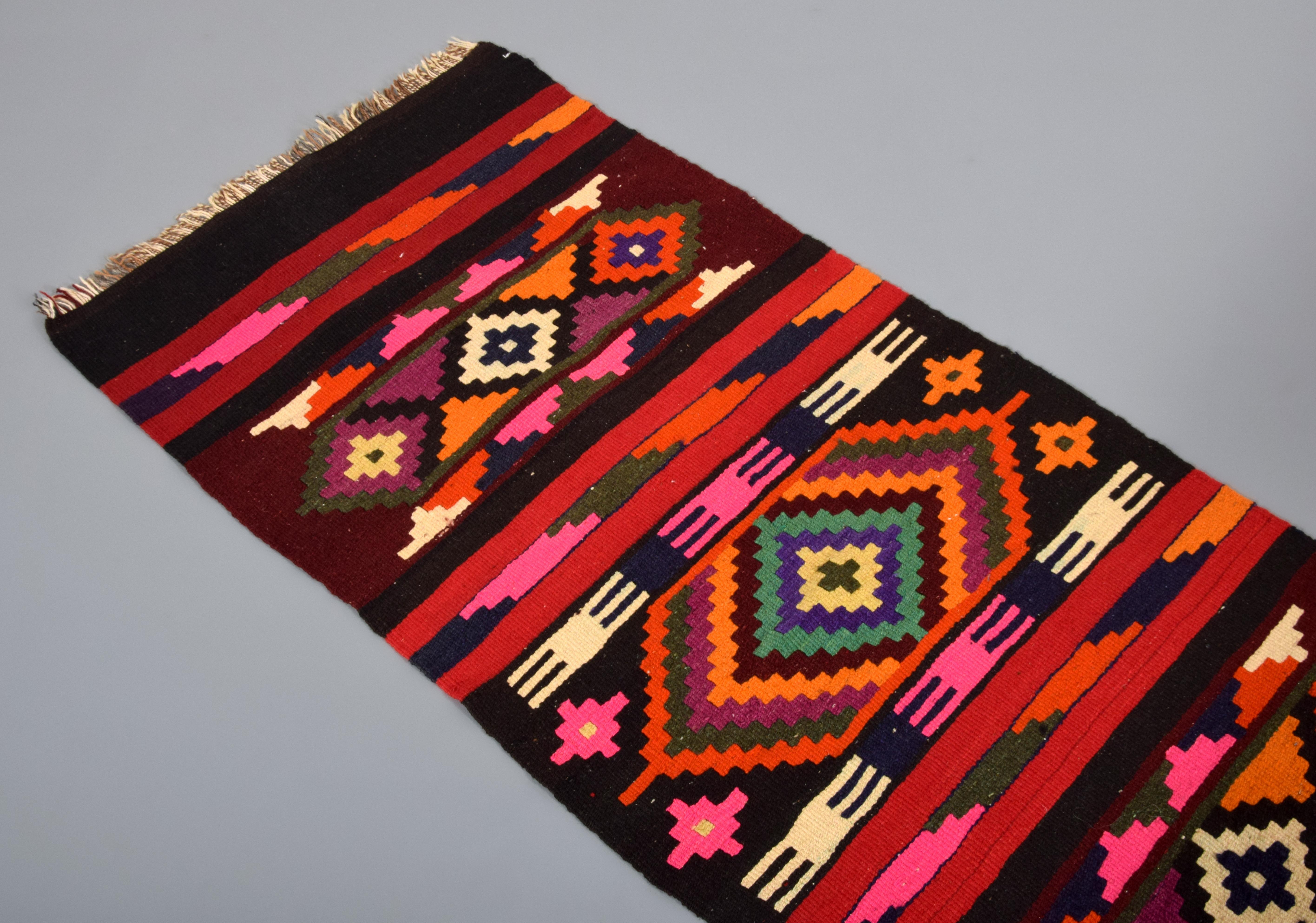 Large Kurdish Kilim Runner Rug, 157
