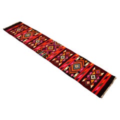 Large Kurdish Kilim Runner Rug, 157"L