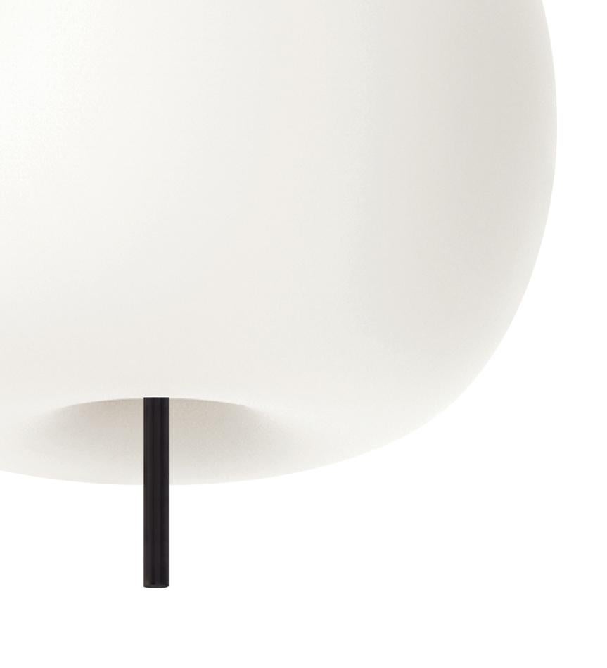 Large 'Kushi Xl' Opaline Glass and Metal Ceiling Lamp for KDLN in Black In New Condition For Sale In Glendale, CA