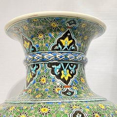 Large Kutahya Ottoman Glazed Faience Stoneware Vase