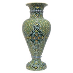 Large Kutahya Ottoman Glazed Faience Stoneware Vase