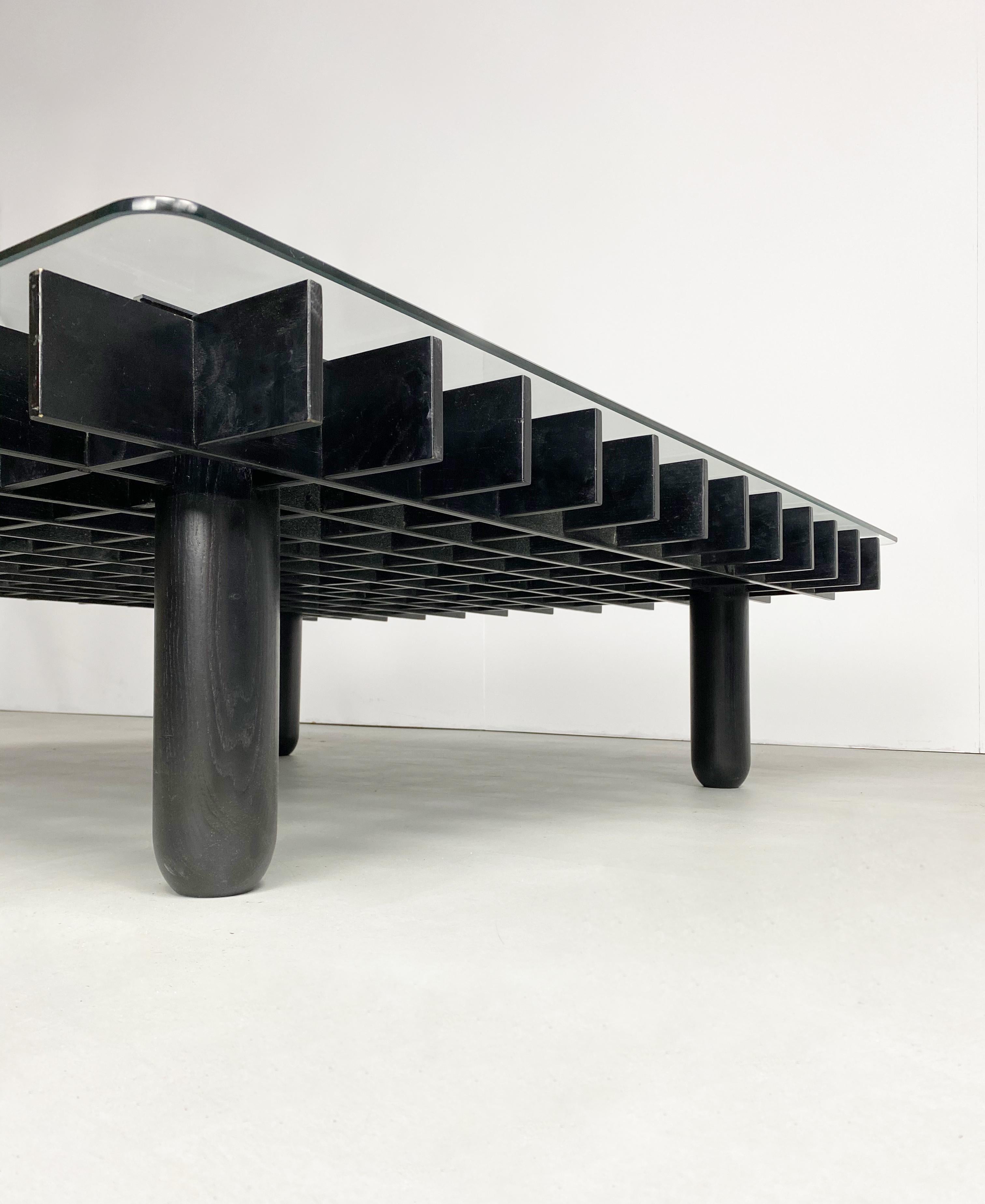 Glass Large 'Kyoto' Coffee Table attrb. Gianfranco Frattini for Knoll, c.1970