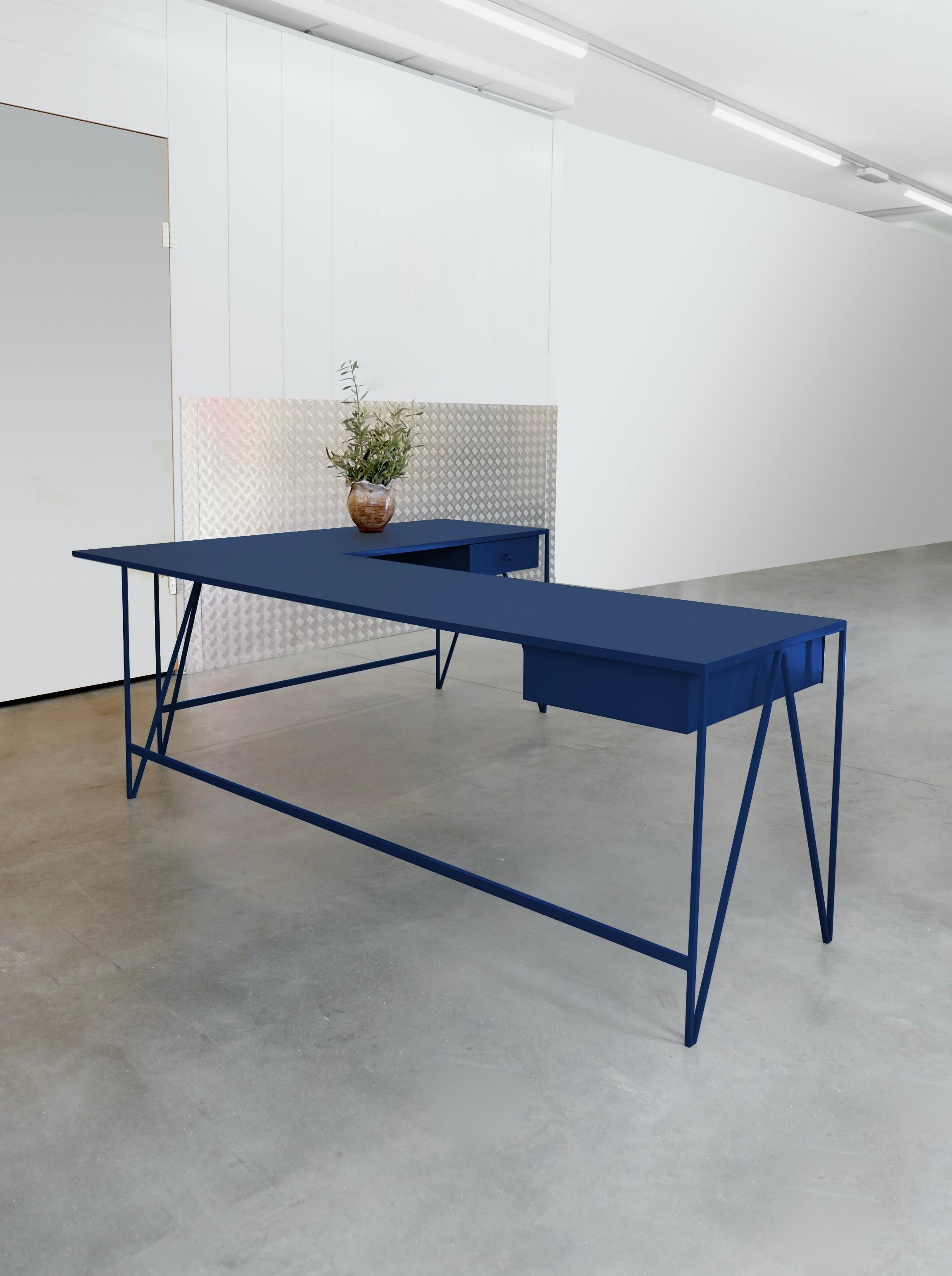 Grand bureau d'angle contemporain personnalisable en forme de L en vente 11