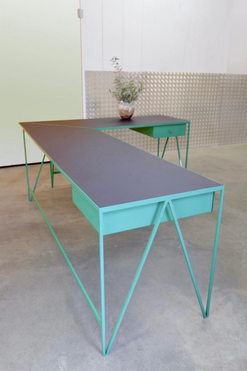 Modern Large L Shape Customizable Contemporary Corner Study Desk For Sale