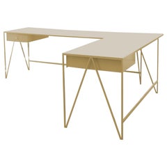 Grand bureau d'angle contemporain personnalisable en forme de L