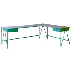 Grand bureau d'angle contemporain personnalisable en forme de L