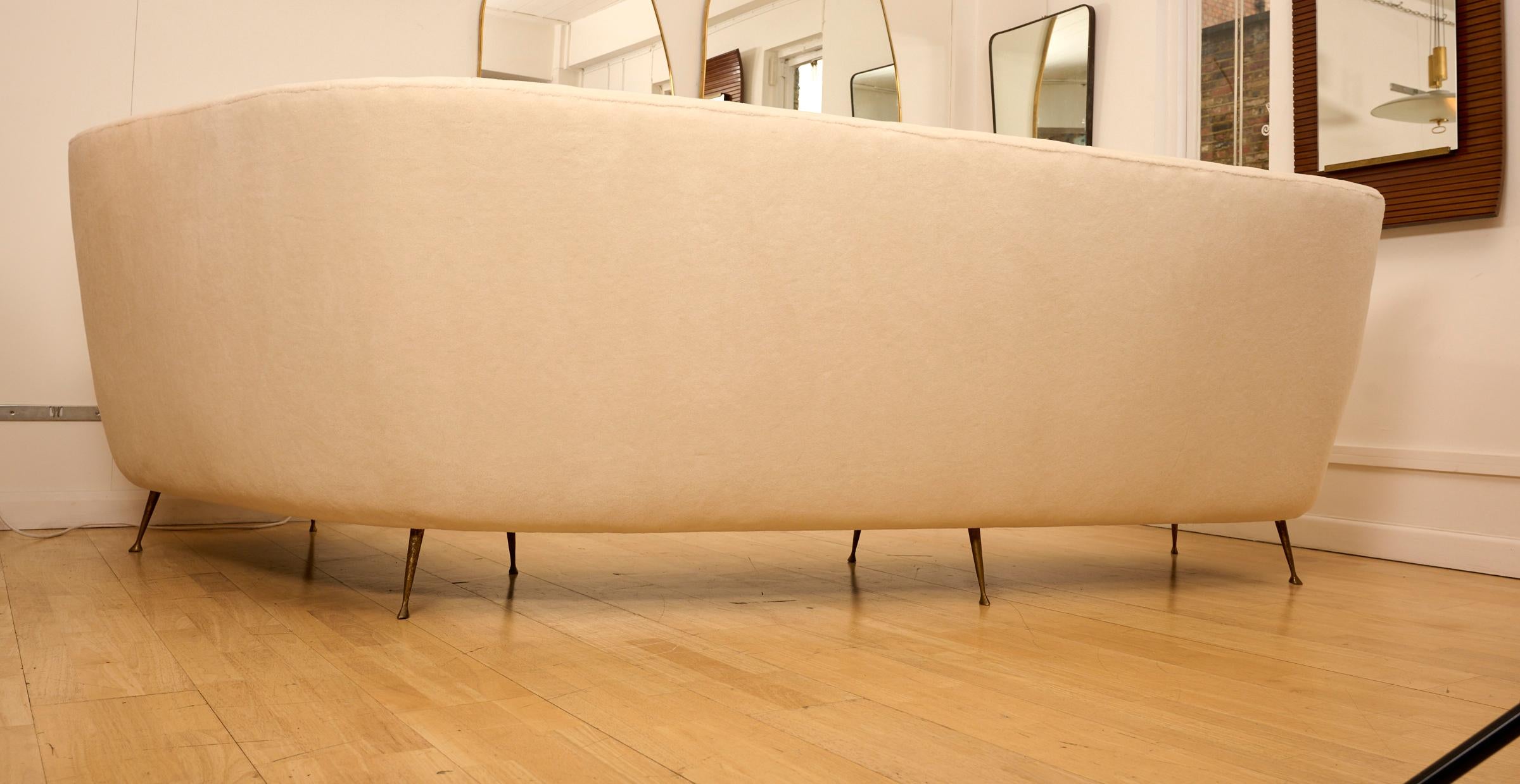 Large Curved 'L' Shape Ico Parisi Style Sofa, Italy, circa 1950 In Good Condition In London, GB